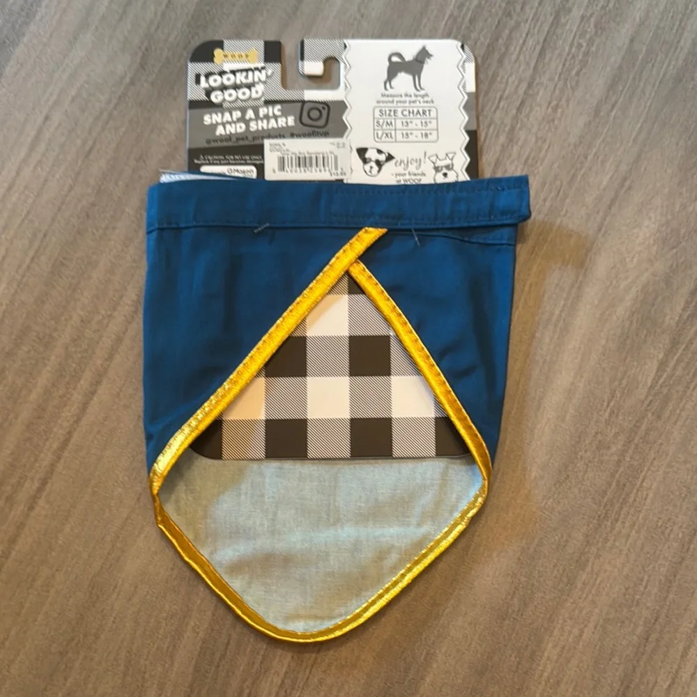 3 for $20–Blue Pet Bandana with 'New Big Bro' Print